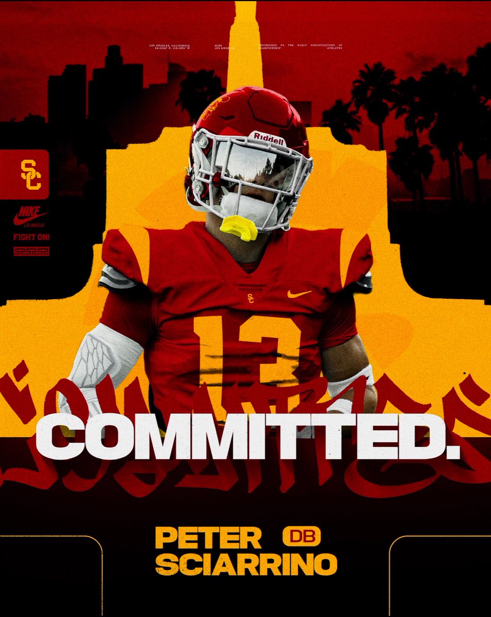 peter_sciarrino's tweet image. COMMITTED ✌️

I’m blessed to say that I have committed to play football at USC!

I want to give special thanks to my family, coaches, teammates, friends, and God who support, motivate, and believe in me to achieve my dreams. 

To the USC football staff, thank you for this…