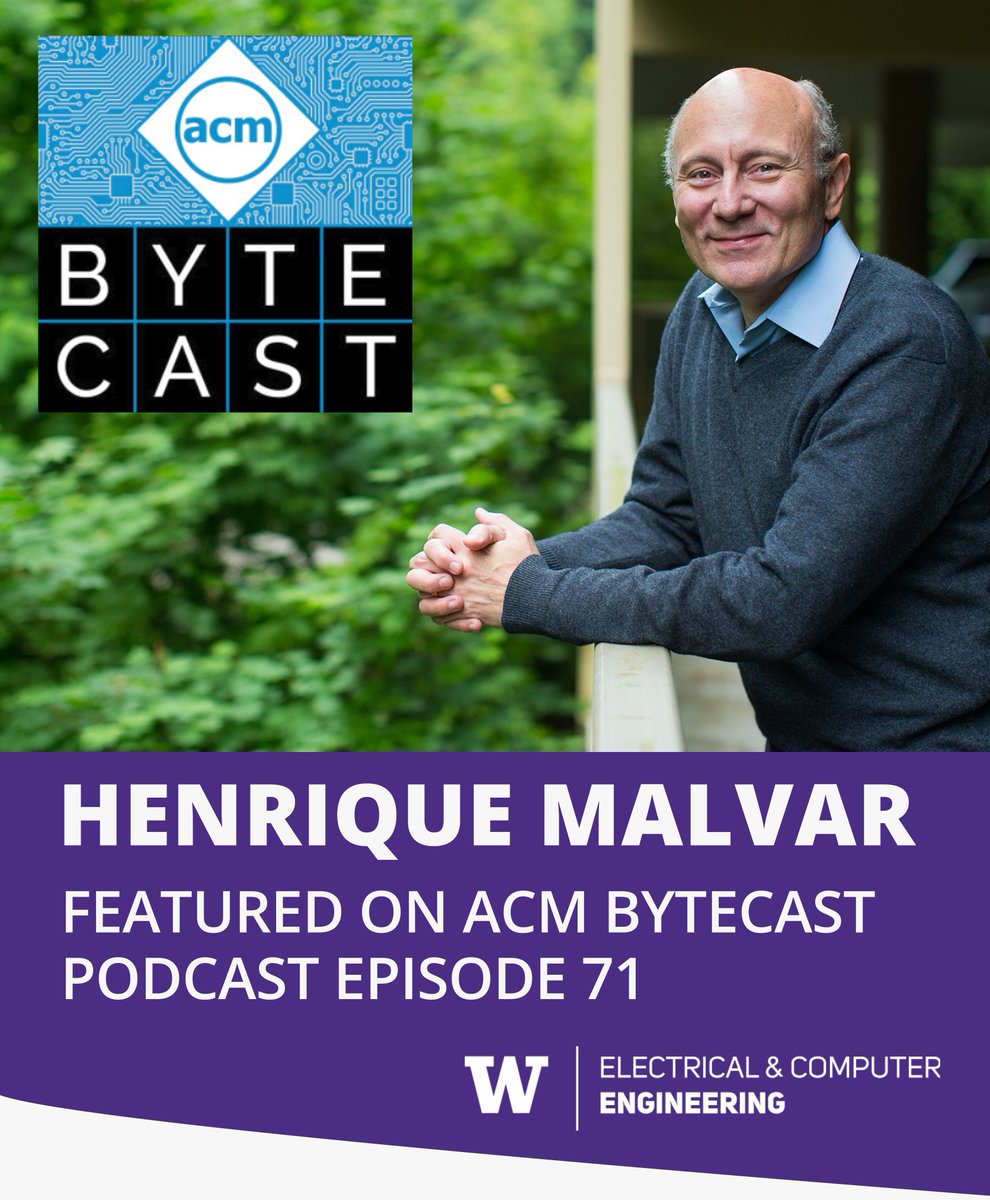 UW ECE affiliate professor and Microsoft signal processing researcher (emeritus) Henrique Malvar discusses his early love of electrical engineering, building circuits from an early age growing up in Brazil, &amp; researching digital signal processing at MIT. tinyurl.com/wn3xzktp