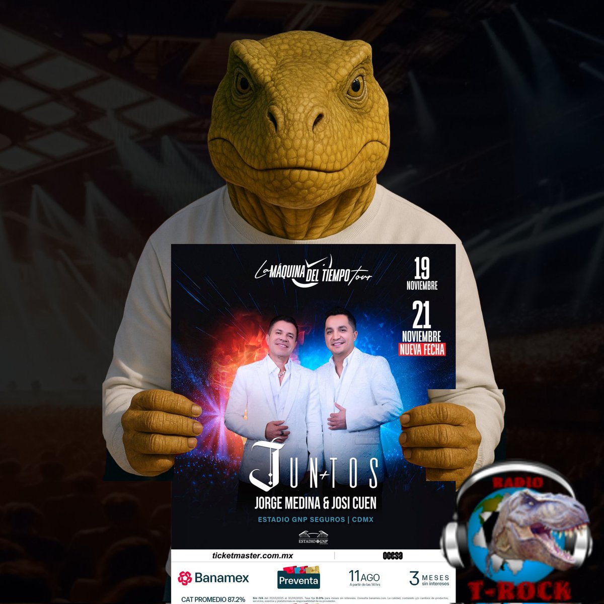 Juntos: Jorge Medina y Josi Cuen anuncian segunda fecha en Ciudad de México

21 DE NOVIEMBRE – ESTADIO GNP SEGUROS

¡ÚLTIMOS BOLETOS 19 DE NOVIEMBRE!

Preventa Banamex: 11 de agosto, 2:00 p.m.