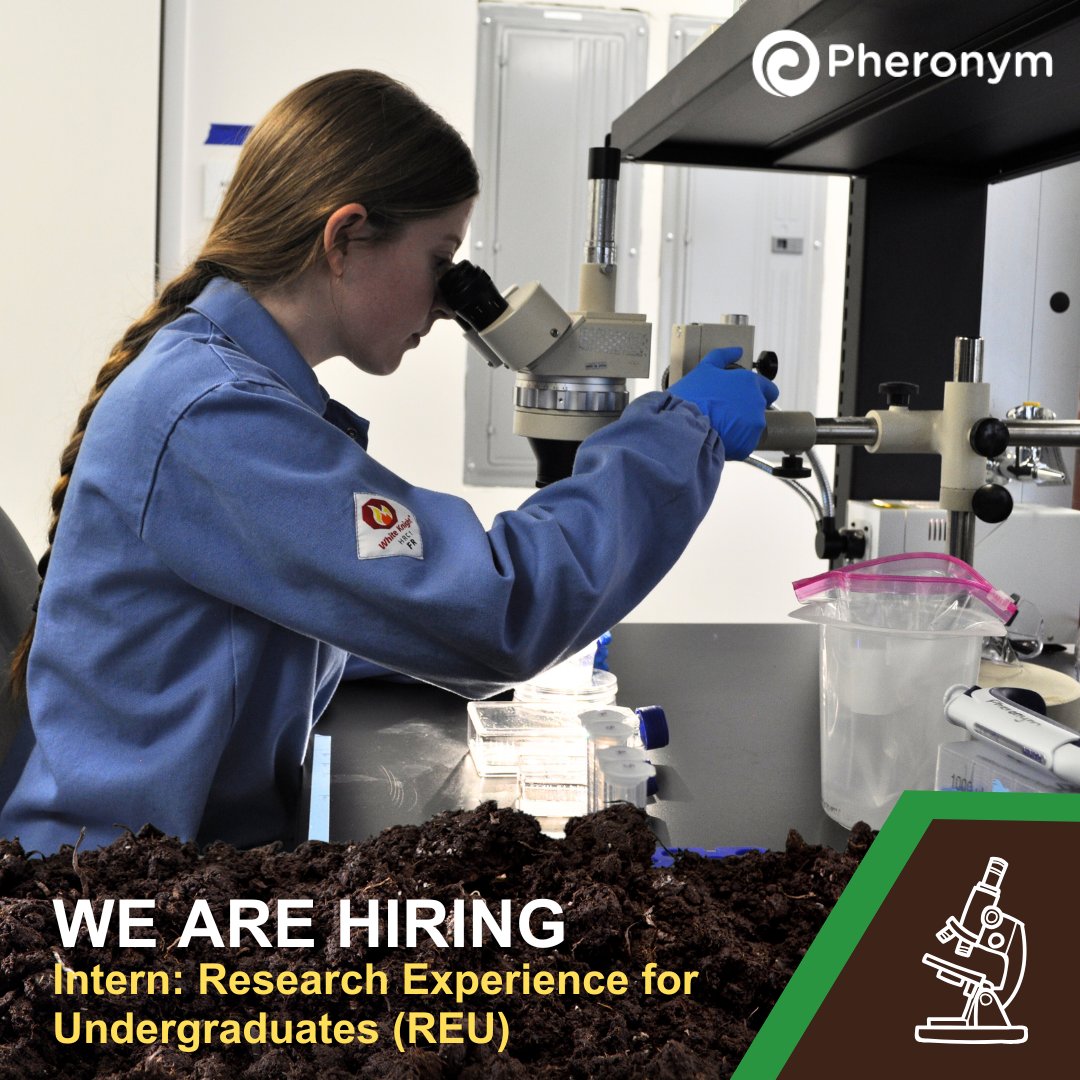 We are looking for an enthusiastic undergraduate intern to join our team! 🌱 

🔎 As an REU Intern you will learn valuable laboratory skills to help you develop professionally.

Apply here 👉 ow.ly/Vh8G50WASqt

#hiring #undergraduateintern #sciencejobs #pheromones