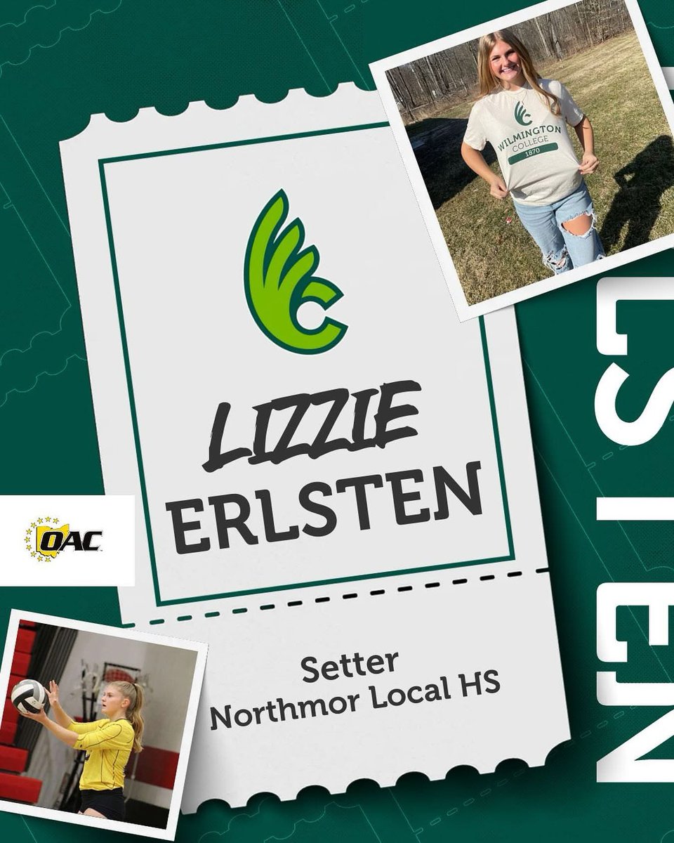 Next up in our 2025 introductions is setter, Lizzie Erlsten from Mount Gilead, Ohio! She will be majoring in Business Administration - Marketing. Welcome to WCVB, Lizzie! 🤩🏐💚