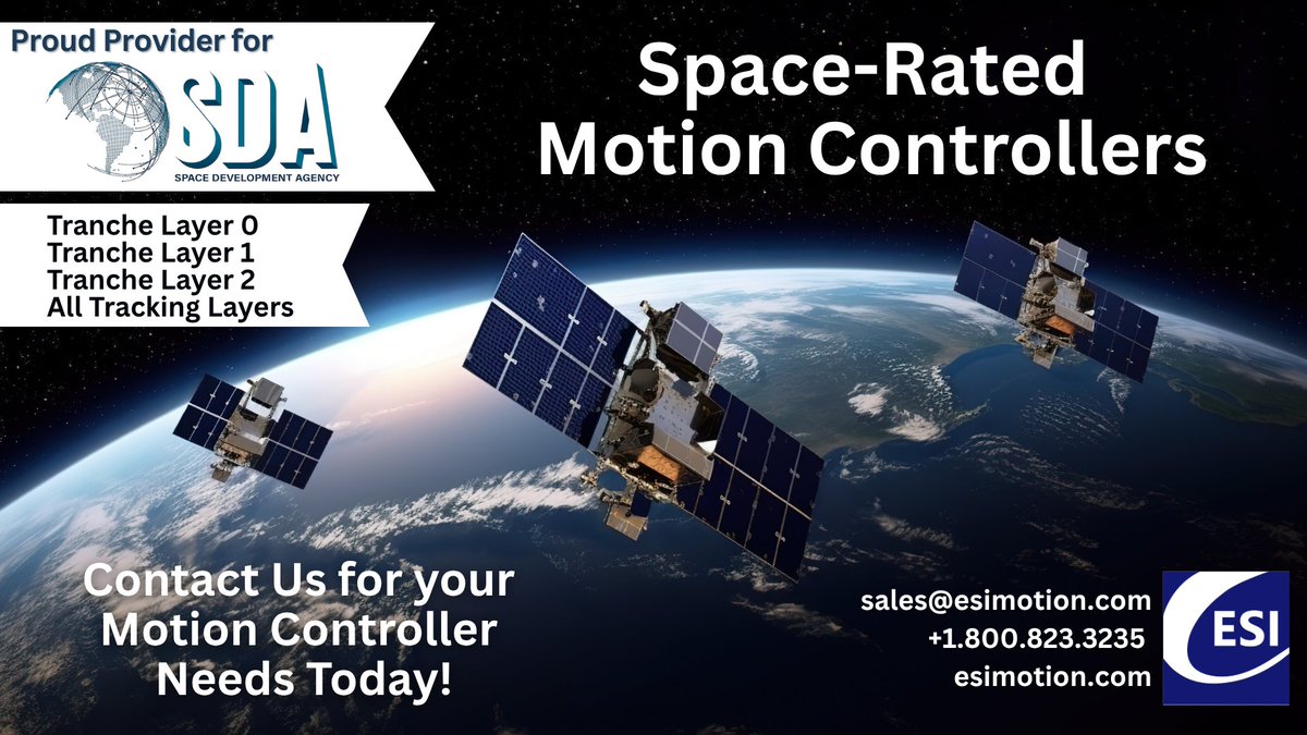 DID YOU KNOW?

ESI Motion provided the Space Development Agency (SDA) with space-rated motion controllers for their Tranche satellite constellations across Layers 0, 1, 2, and all tracking layers. 

For more solutions for your mission's space controller needs, contact us today!