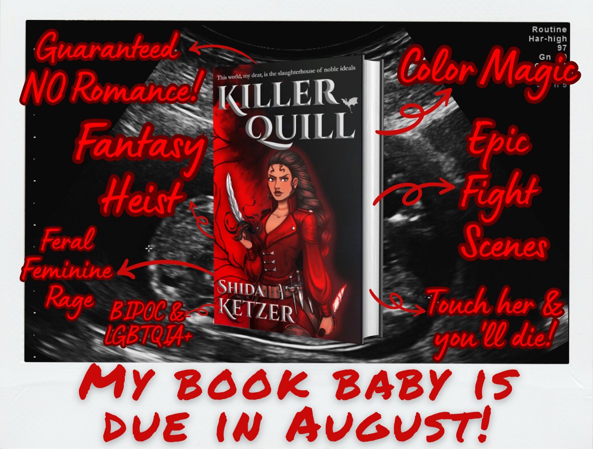 📣My book baby, Killer Quill, is due in August!🥳
#questpit #P #A #SFF #DF #F #WritingCommunity   

[For agents/editors wishing to work with me: I'm querying another novel pitched in the comment!]