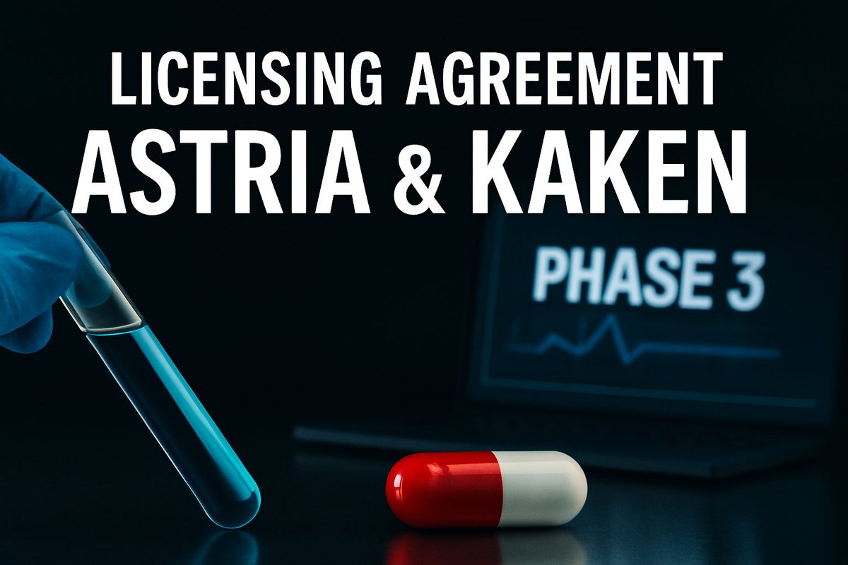 BioTechVisions's tweet image. 🇯🇵 Astria Licenses Navenibart to Kaken for Japan in $32M Deal 🧬

 Strategic global move by Astria: the company has inked a Japan-exclusive licensing deal with Kaken Pharmaceutical for its lead HAE antibody navenibart, capturing $16M upfront plus up to $16M in milestones, and…