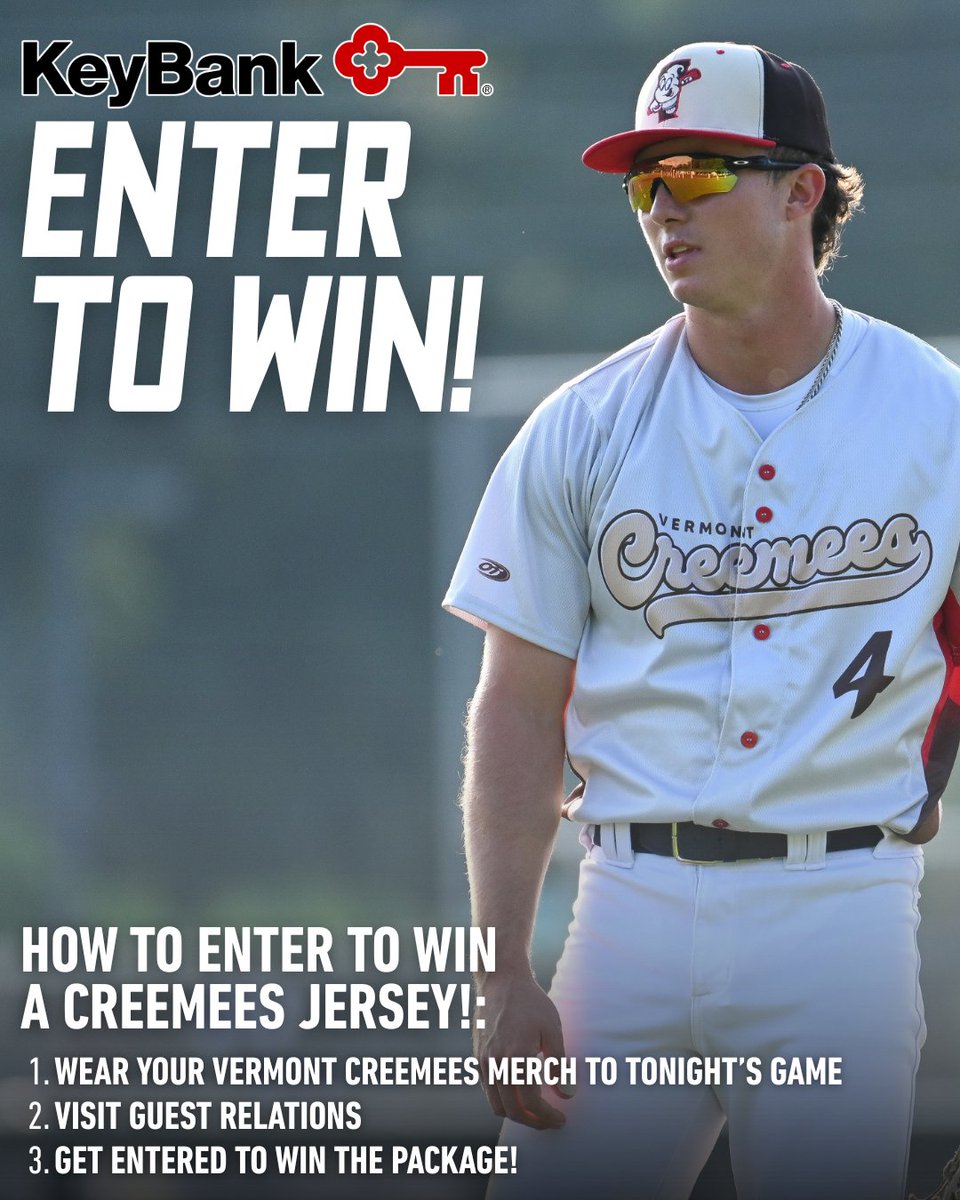 Vermont Lake Monsters (@vtlakemonsters) on Twitter photo It's Creemees Night! 🍦
Join us as the Lake Monsters become the Vermont Creemees for one night only! We will have Creemee trucks on the concourse all night long!
Also Enter to Win a FREE Creemees Jersey! Just wear your Creemees merch to tonights game, visit Guest Relations, and It's Creemees Night! 🍦
Join us as the Lake Monsters become the Vermont Creemees for one night only! We will have Creemee trucks on the concourse all night long!
Also Enter to Win a FREE Creemees Jersey! Just wear your Creemees merch to tonights game, visit Guest Relations, and