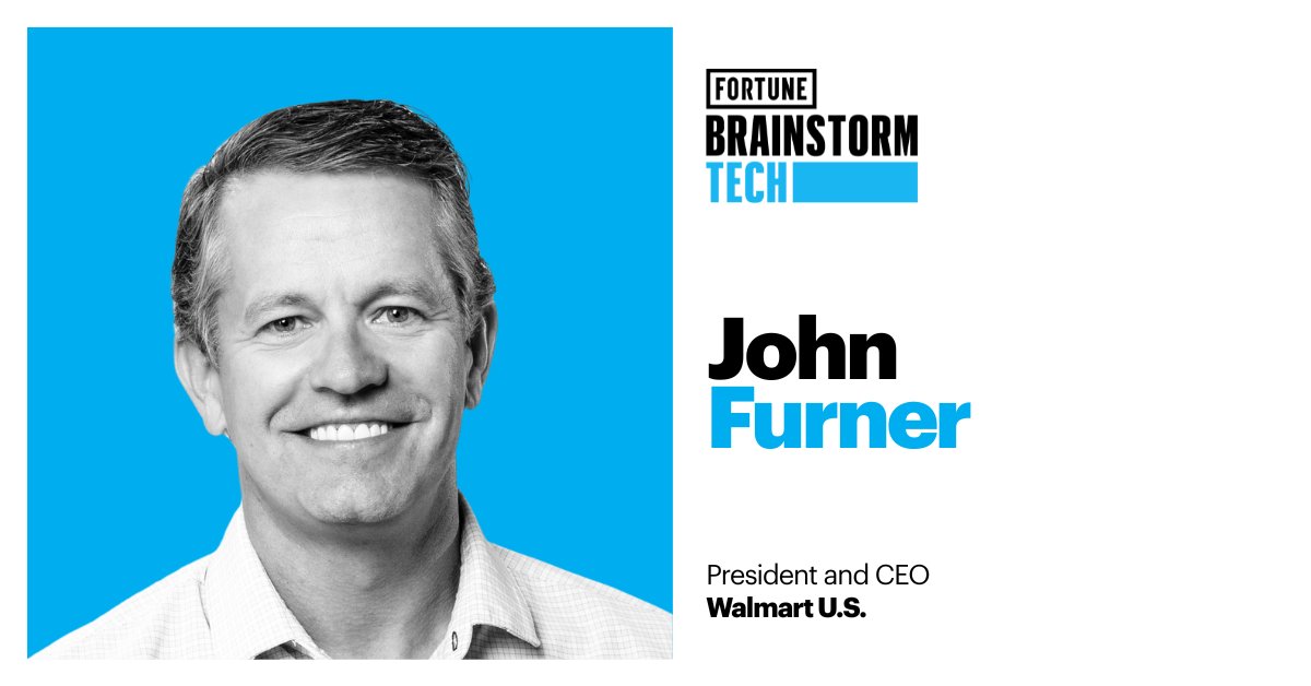 Fortune #BrainstormTech is excited to welcome John Furner, President and CEO of <a href="/Walmart/">Walmart</a> U.S., to our conference, September 8–10, in Park City, Utah.

See the agenda and full list of speakers here 👉 trib.al/gkmS3Nf