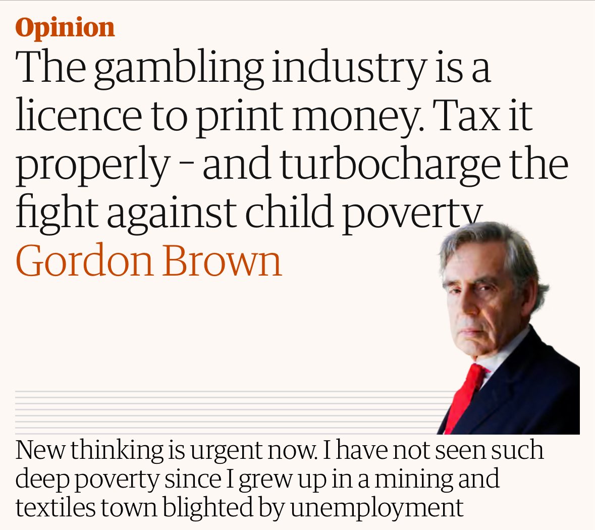 Clean Up Gambling (@cleanupgambling) on Twitter photo “Gambling won’t build our country for the next generation, but children, freed from poverty, will.” 
theguardian.com/commentisfree/… “Gambling won’t build our country for the next generation, but children, freed from poverty, will.” 
theguardian.com/commentisfree/…