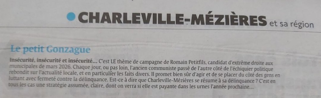 CMZEnOrdre (@cmz_enordre) on Twitter photo Ils me résument à l’insécurité ?
Oui, je veux protéger les Carolomacériens.
En 2026, on fera aussi baisser les impôts, revivre le commerce et redonner de la fierté à notre ville.
Ce n’est pas “extrême”, c'est extrêmement clair.
#CMZenOrdre <a href="/RNational_off/">Rassemblement National</a> <a href="/partiudr/">UDR</a> <a href="/DLF_Officiel/">Debout La France</a> Ils me résument à l’insécurité ?
Oui, je veux protéger les Carolomacériens.
En 2026, on fera aussi baisser les impôts, revivre le commerce et redonner de la fierté à notre ville.
Ce n’est pas “extrême”, c'est extrêmement clair.
#CMZenOrdre <a href="/RNational_off/">Rassemblement National</a> <a href="/partiudr/">UDR</a> <a href="/DLF_Officiel/">Debout La France</a>