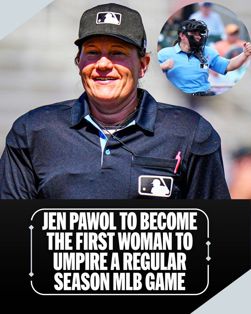 Jen Pawol will become the first female umpire ever to work a regular season Major League game during this weekend’s Marlins-Braves series in Atlanta.

Pawol, a Minor League Umpire since 2016, is one of 17 current Triple-A call-up umpires eligible to substitute in Major League