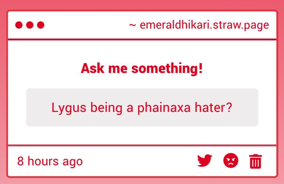 lygus is either a phainaxa shipper or a phainaxa hater who secretly self inserts himself into phainon so he can pretend he’s with anaxa