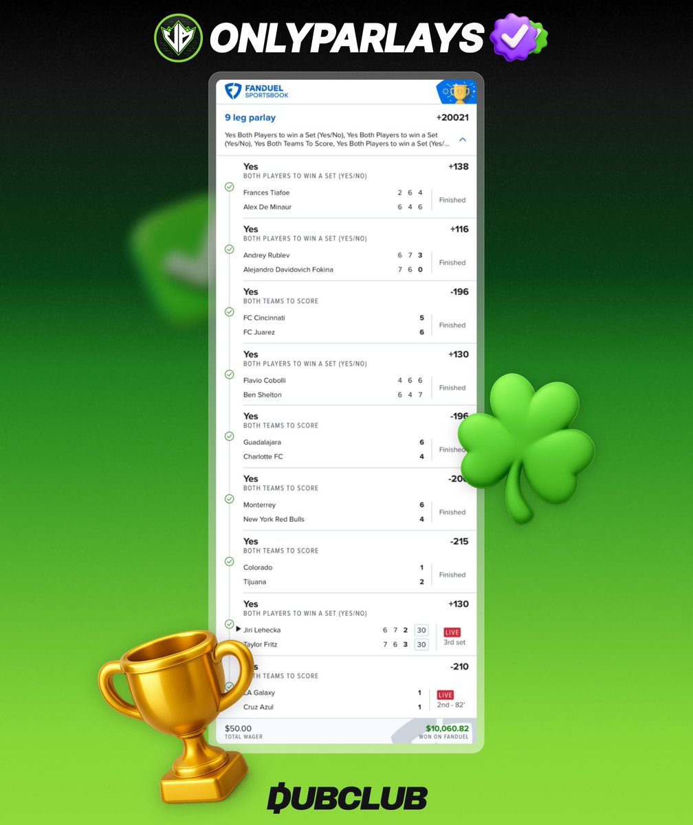 The Longshot King 👑

JB from <a href="/onlyparlays_/">JB 🍀</a> does the unthinkable once again, cashing in a 200x for their Premium Members 🔥

❤️ if you've ever made money tailing OnlyParlays!