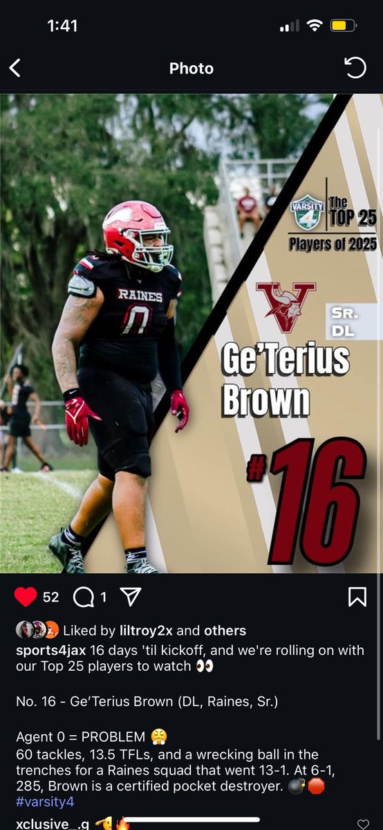 Ge’Terius “Agent0” Brown (@imxclusiveg) on Twitter photo Blessed to be ranked #16 in my area for all positions!! Looking forward to increasing my stats this year💯!!! #govikings <a href="/rainesfootball/">Raines High School Football</a> Blessed to be ranked #16 in my area for all positions!! Looking forward to increasing my stats this year💯!!! #govikings <a href="/rainesfootball/">Raines High School Football</a>