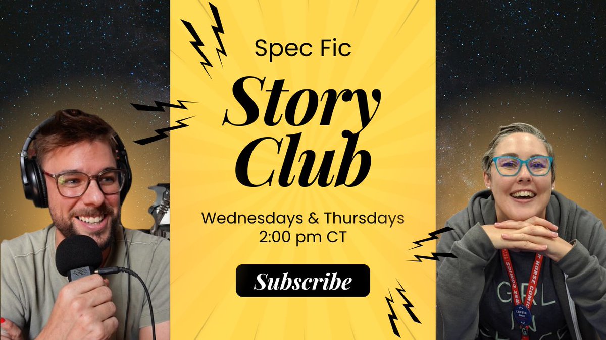 Story Club is happening soon!!! 🔜🔜🔜 Join me and Asa at 2:00 CT as we discuss H.G. Wells' "The Star" — and what we can learn from it for our own writing! 🤩🤩🤩 youtube.com/live/Y5THL--_-…