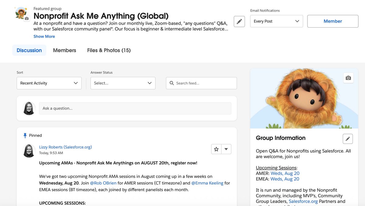 imalizzzard's tweet image. The next @salesforce  Nonprofit Ask Me Anything sessions are on Weds, Aug 20!

AMER lead: @Rob_KRCM
EMEA lead: @Salesforce_Em

Links to register in the #trailblazercommunity: trailhead.salesforce.com/trailblazer-co…