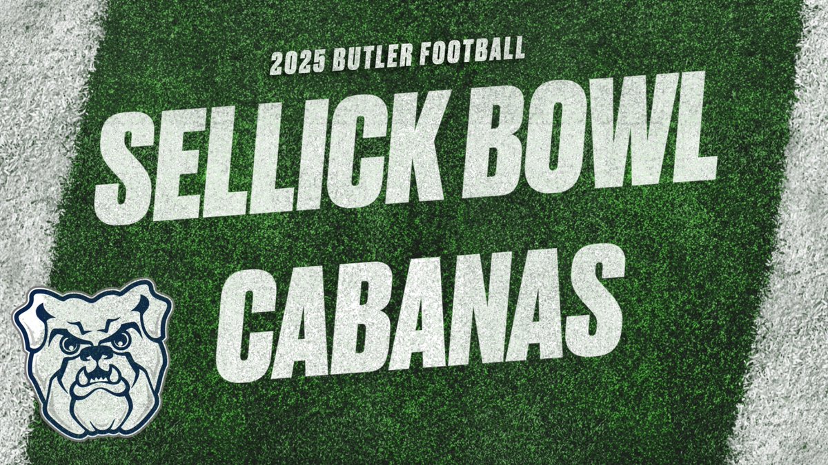 The Bulldog Club (@bu_bulldogclub) on Twitter photo Bulldog Fans — We’re just 1 month away from the football home opener!🏈
Looking to upgrade your tailgate experience? Try the new Sellick Bowl Cabanas!
🎟️Click the ticketing link in our bio to buy yours today! For questions, please email bulldogclub@butler.edu. Bulldog Fans — We’re just 1 month away from the football home opener!🏈
Looking to upgrade your tailgate experience? Try the new Sellick Bowl Cabanas!
🎟️Click the ticketing link in our bio to buy yours today! For questions, please email bulldogclub@butler.edu.