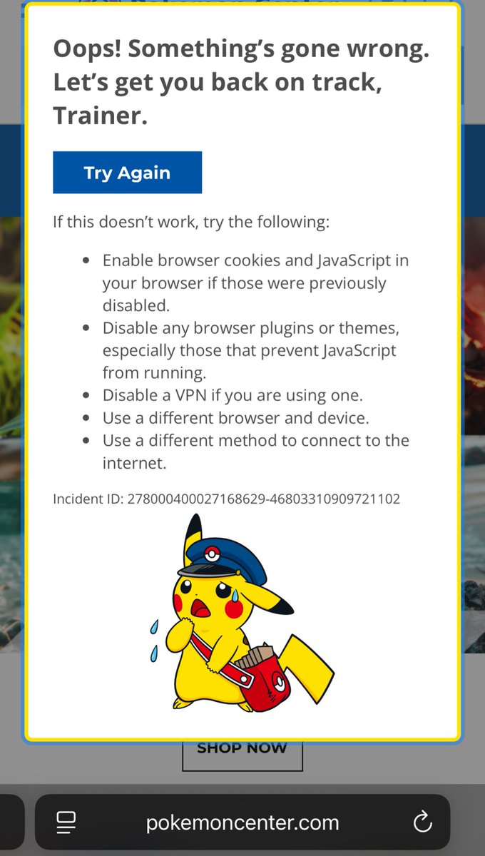 0xSmacked's tweet image. Tbh @PokemonCenterUS y’all better start getting your shit together… I’m tired of missing drops bc of this shit. So does safari on the iPhone not work or what’s the deal?? It’s happened multiple drops to me and a couple buddies. Is it a mobile thing?? Lmk #Pokemon #cardcollector