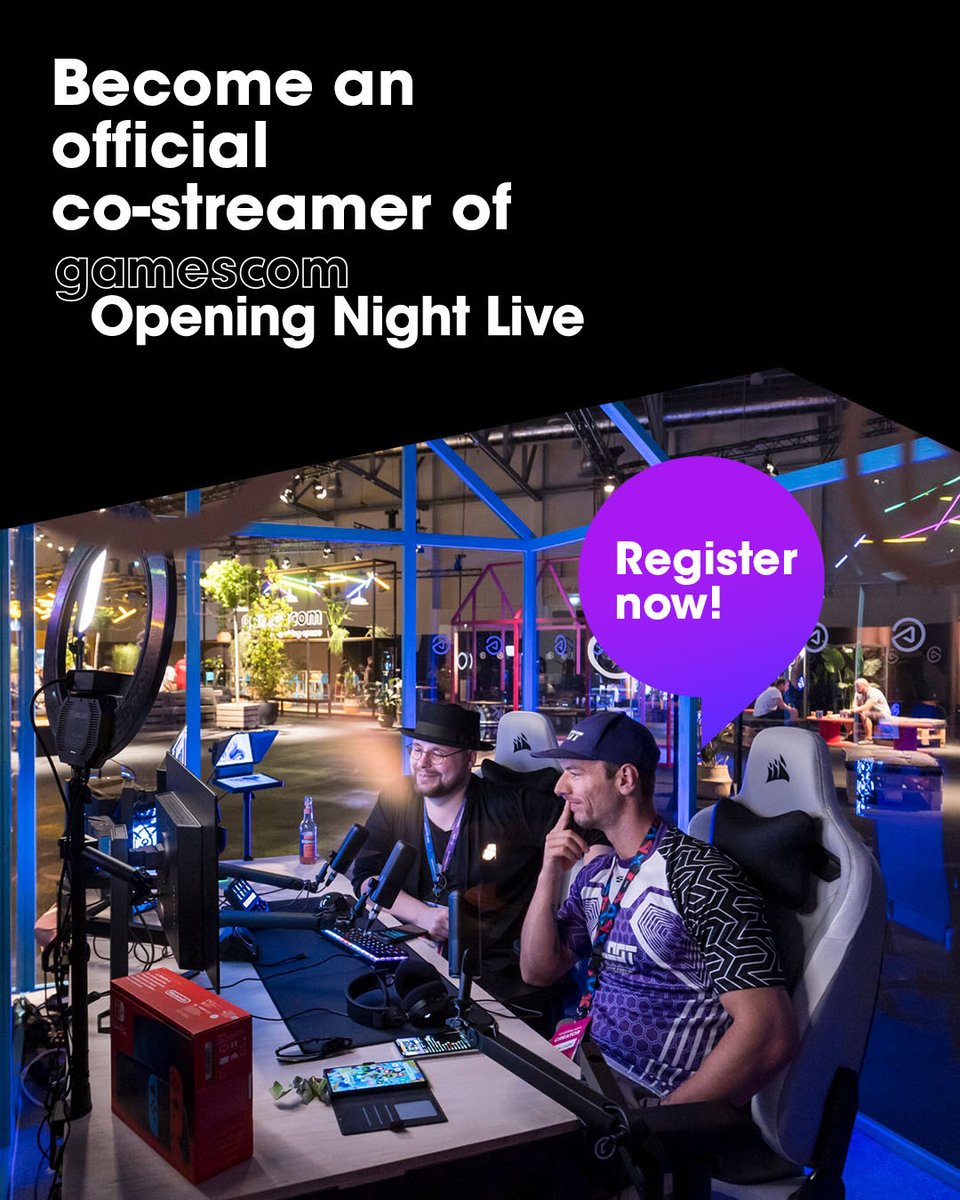 gamescom (@gamescom) on Twitter photo This is your moment. Co-stream #gamescom #OpeningNightLive with <a href="/geoffkeighley/">Geoff Keighley</a> and <a href="/sjokz/">Eefje Depoortere</a> and put your community front row for one of the biggest nights in gaming.
📅 August 19 | ⏰ 11am PT / 2pm ET / 7pm BST / 8pm CEST
Bring the hype, register now, and grab your official This is your moment. Co-stream #gamescom #OpeningNightLive with <a href="/geoffkeighley/">Geoff Keighley</a> and <a href="/sjokz/">Eefje Depoortere</a> and put your community front row for one of the biggest nights in gaming.
📅 August 19 | ⏰ 11am PT / 2pm ET / 7pm BST / 8pm CEST
Bring the hype, register now, and grab your official