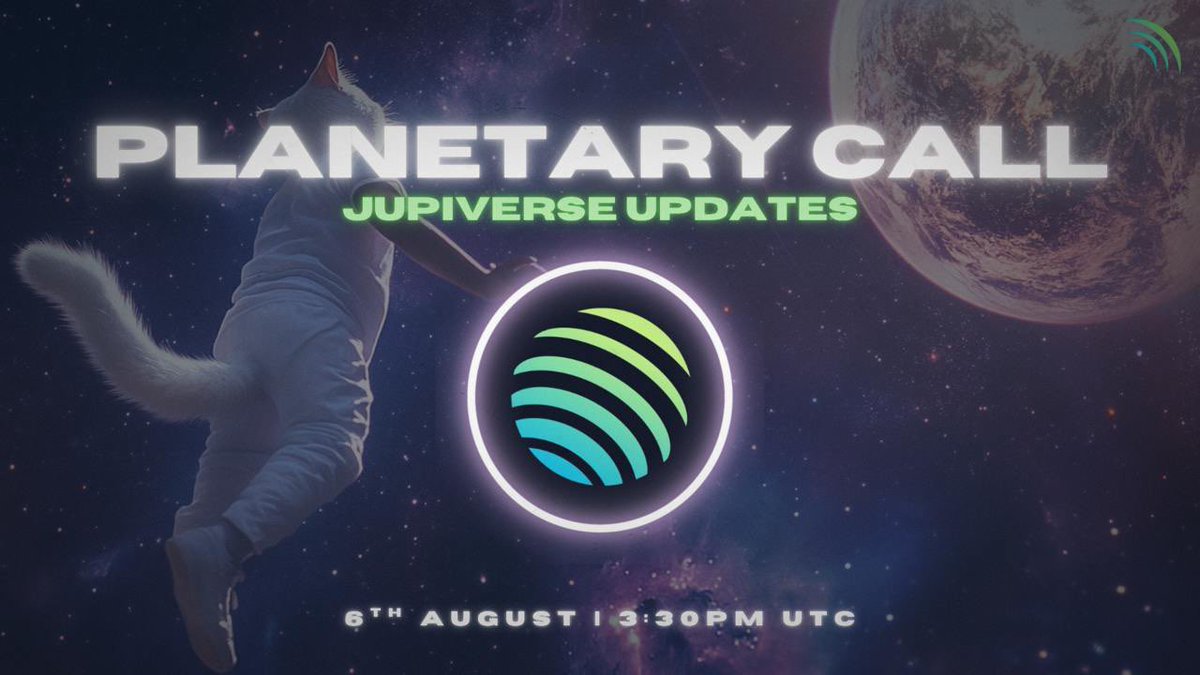 Planetary Call ☎️ Today’s Agenda: ALPHA.

Packed with product updates, major Jupiverse developments, and the weekly recap that ties it all together.

This isn’t just another call it’s where the signal drops.
Be there. Pull up with the frens 🫡

🗓️ Wednesday, August 6
⏰ 3:30 PM