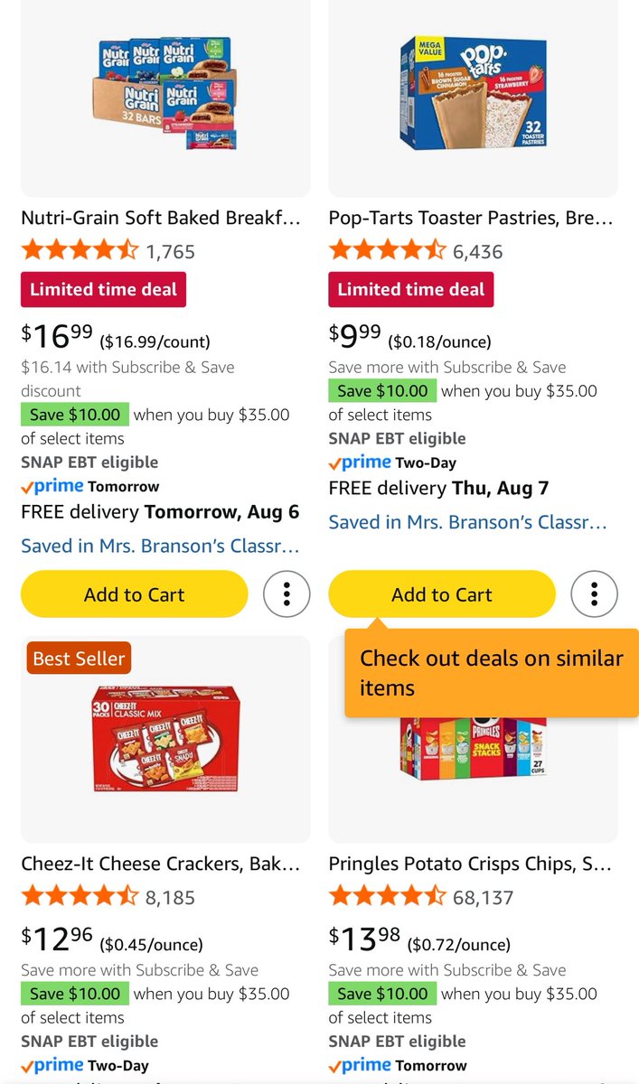 <a href="/WRlTlNGCAFFElNE/">Mavi 📌📚 Help Me #ClearTheList</a> Many of my students deal with food scarcity in their lives and are on free lunch. The school day is long &amp; I go through snacks like crazy! Any help clearing these from my list would be such a blessing!Full tummies=clear minds! #clearthelist #BetterTogether amazon.com/hz/wishlist/ls…