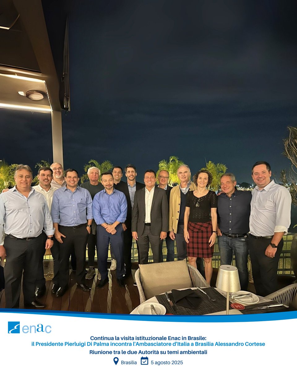 ENAC - Ente Nazionale per l'Aviazione Civile (@enacgov) on Twitter photo Ieri, 2a giornata visita istituzionale #Enac in Brasile, con incontro tra Presidente Pierluigi Di Palma e Ambasciatore <a href="/ItalyinBrazil/">Italy in Brazil</a> Alessandro Cortese. A seguire, meeting con omologa Autorità brasiliana #ANAC, per confronto su infrastrutture aeroportuali e sostenibilità settore Ieri, 2a giornata visita istituzionale #Enac in Brasile, con incontro tra Presidente Pierluigi Di Palma e Ambasciatore <a href="/ItalyinBrazil/">Italy in Brazil</a> Alessandro Cortese. A seguire, meeting con omologa Autorità brasiliana #ANAC, per confronto su infrastrutture aeroportuali e sostenibilità settore