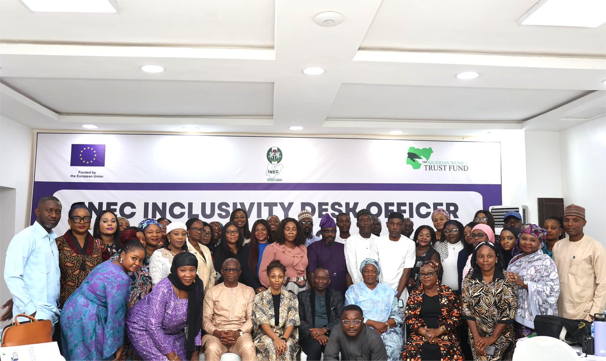 Nigerian Women Trust Fund (@womenfundng) on Twitter photo Day One kicked off with high energy!
INEC North Central Desk Officers explored legal frameworks, roles, and how to Mainstream Mender & Disability in elections.
Weโre building inclusive elections! ๐ณ๏ธ
#InclusiveElections #INECTraining
<a href="/EUinNigeria/">EU in Nigeria ๐ช๐บ๐ณ๐ฌ</a>
<a href="/EU_SDGN/">EU-SDGN</a>
<a href="/BeebbeeA/">Brenda Anugwom</a> Day One kicked off with high energy!
INEC North Central Desk Officers explored legal frameworks, roles, and how to Mainstream Mender & Disability in elections.
Weโre building inclusive elections! ๐ณ๏ธ
#InclusiveElections #INECTraining
<a href="/EUinNigeria/">EU in Nigeria ๐ช๐บ๐ณ๐ฌ</a>
<a href="/EU_SDGN/">EU-SDGN</a>
<a href="/BeebbeeA/">Brenda Anugwom</a>