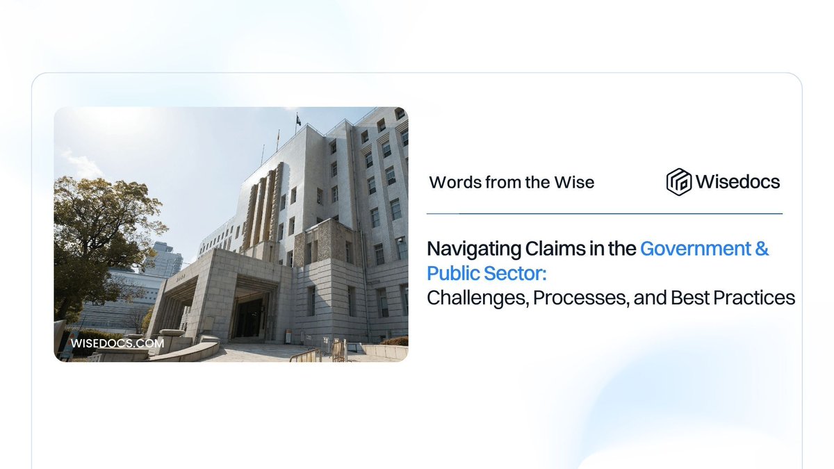 #PublicSector claims carry higher stakes and stricter rules.

Our latest #Blog breaks down the challenges and how Wisedocs supports secure, compliant workflows with #AI and expert #HumanInTheLoop oversight.

🔗 hubs.ly/Q03zDsBr0

#ClaimsProcessing #Insurtech