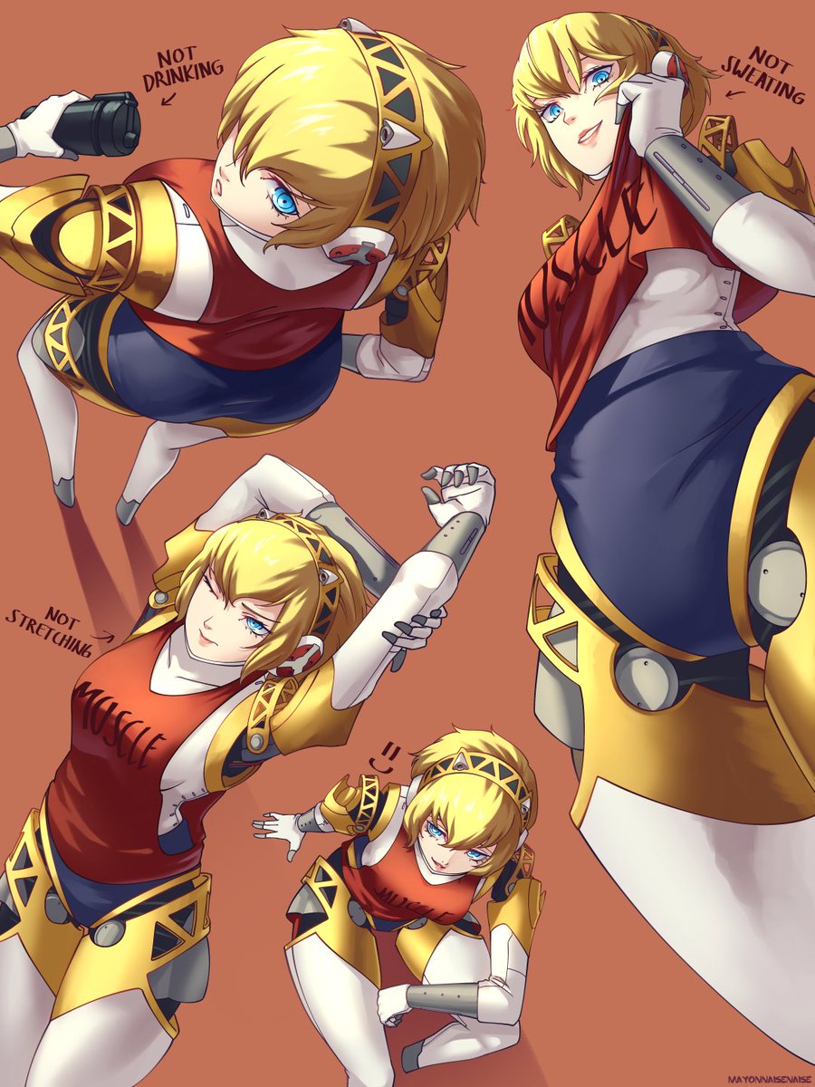 more of aigis in the red shirt