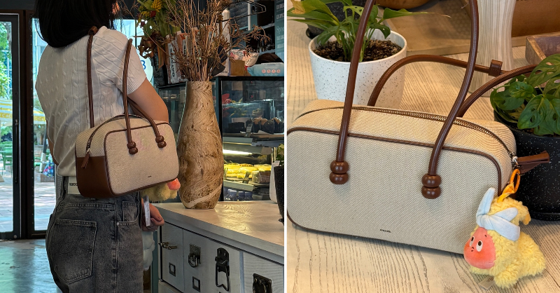 sansanmill's tweet photo. กระเป๋าทรง boston ใบนี้คือใช้แล้วชอบเลย จุเยอะ ทรงสวย สายสะพายเป็น eco-leather ของเราเลือกแบบผ้าแคนวาส สี off-white cocoa นะ รุ่นนี้ของ muva ค่ะ ใครเล็งอยู่ลองดูเลย