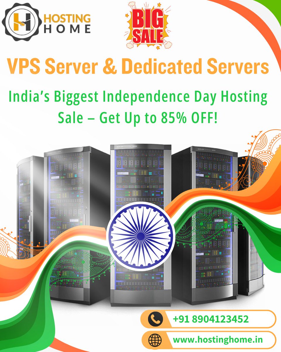Hostinghome1's tweet image. 🎉 Independence Day Sale LIVE – Upto 85% OFF!
visit us
hostinghome.in
contact us
+91-8904123452
#hostingweb #websitehosting #hostingservice #hosting #webhosting #webhostingservices #web #website #webhosting #independencesale #freedomsale #salealert #hostinghome