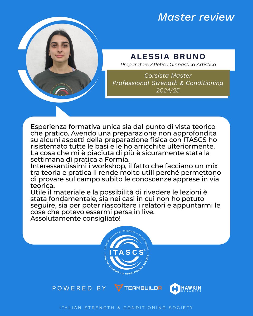 itascs_official's tweet image. Cosa significa vivere il nostro Master in Strength &amp;amp; Conditioning?
Quando a parlare sono gli studenti 👉

#ITASCS #diconodinoi #review #recensione #testimonianza