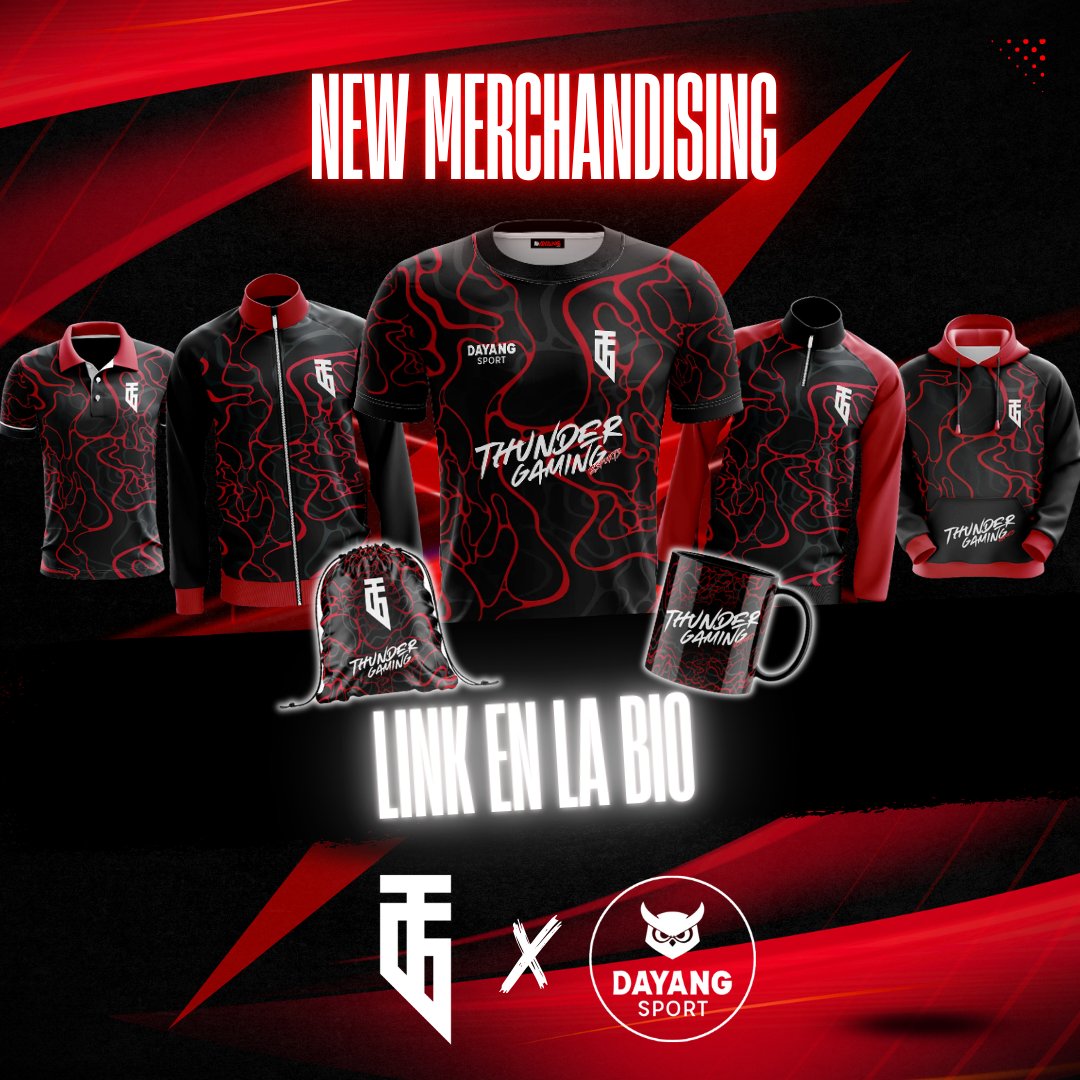 Thunder Gaming (@esthundergaming) on Twitter photo ¡Llegó el merchandising oficial! 🎉
Descubre nuestra nueva colección de la mano de <a href="/DayangCorp/">Dayang Corp.</a> y lleva tu pasión al siguiente nivel. 🔥 Disponible ahora en nuestra tienda online. 🛒 #MerchOficial #NuevaColección ¡Llegó el merchandising oficial! 🎉
Descubre nuestra nueva colección de la mano de <a href="/DayangCorp/">Dayang Corp.</a> y lleva tu pasión al siguiente nivel. 🔥 Disponible ahora en nuestra tienda online. 🛒 #MerchOficial #NuevaColección