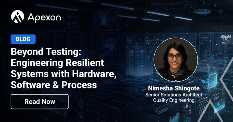 ApexonGlobal's tweet image. Engineered for the real world. Built to last.

In this blog, Nimesha Shingote shares how Apexon blends hardware, software &amp;amp; process thinking to build resilient systems.

🔗 apexon.com/blog/beyond-te…

#DigitalEngineering #ResilientSystems #Apexon #Testing