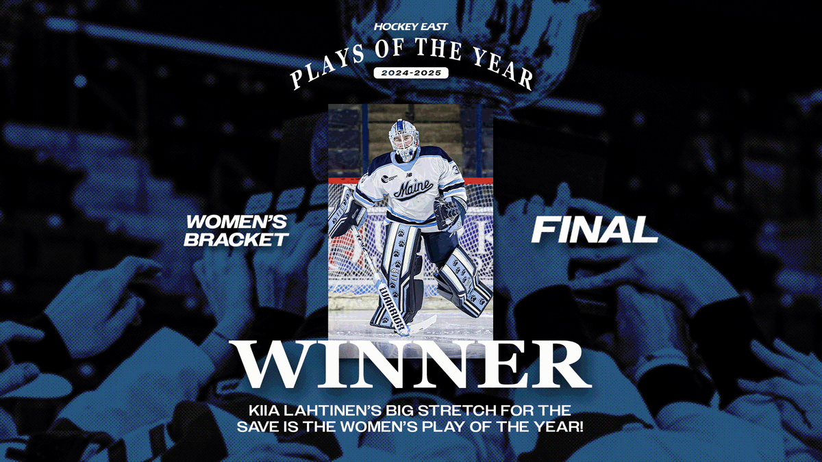 With 1,613 total votes (Instagram and X), Kiia Lahtinen and <a href="/MaineWHockey/">Maine Women’s Ice Hockey</a> win the #HEPlaysOfTheYear Women's Brackets Championship over Tia Chan and UConn (688 total votes) 🏆🏆🏆

Congrats Black Bear Nation 🐻