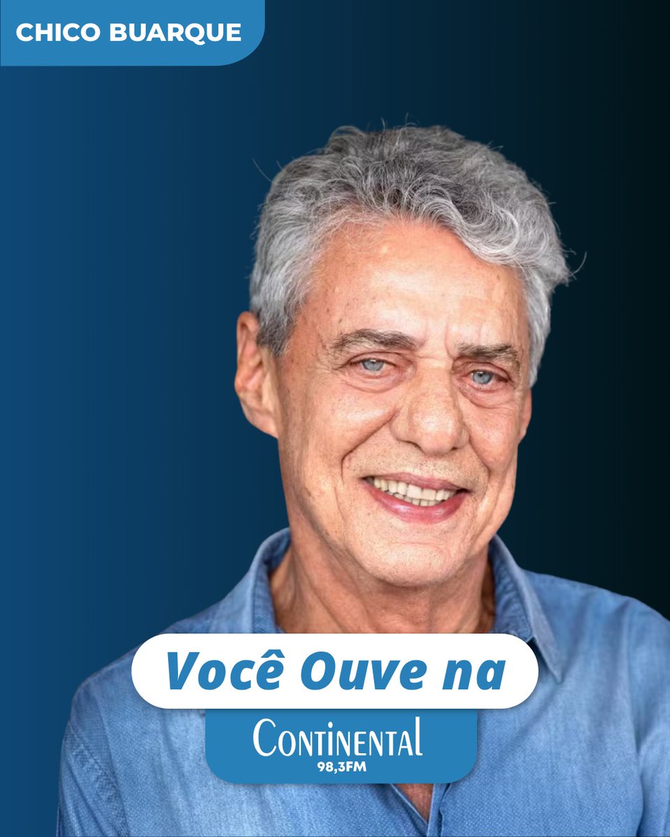Chico Buarque você ouve na Continental!💙

Qual música do cantor é a sua favorita? Conta pra gente nos comentários!

Sintonize 98,3 FM.
O som nosso de cada dia.