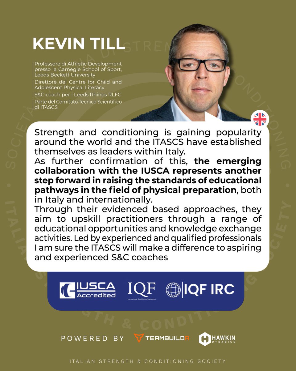 itascs_official's tweet image. La nostra partnership con IUSCA ci porta a un nuovo livello, un traguardo che testimonia la qualità del nostro lavoro e il valore formativo del nostro percorso.
E a parlarne non siamo solo noi: le parole di Kevin Till in merito 👉
#ITASCS #bepartofit #partnership #testimonianza