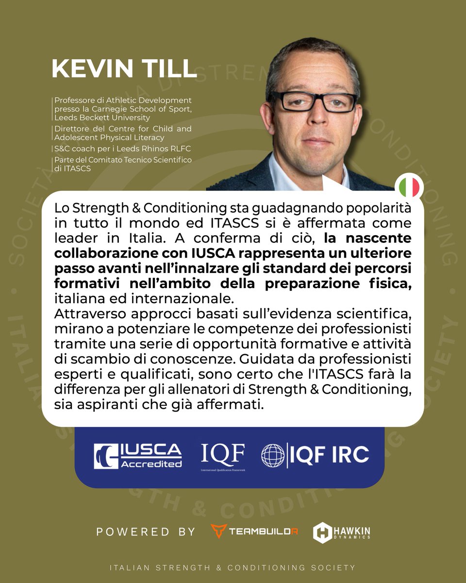 itascs_official's tweet image. La nostra partnership con IUSCA ci porta a un nuovo livello, un traguardo che testimonia la qualità del nostro lavoro e il valore formativo del nostro percorso.
E a parlarne non siamo solo noi: le parole di Kevin Till in merito 👉
#ITASCS #bepartofit #partnership #testimonianza