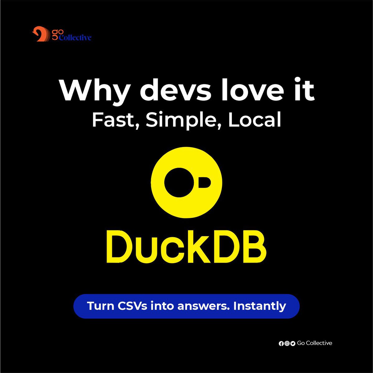 GoCollectives's tweet image. Spotlight: DuckDB
🦆 In-browser, in-memory SQL engine
✅ Great for notebooks & quick insights
✅ Blazing fast
✅ No install needed
Perfect for freelancers juggling messy data.
#DuckDB #DataStack #GoCollectiveTools