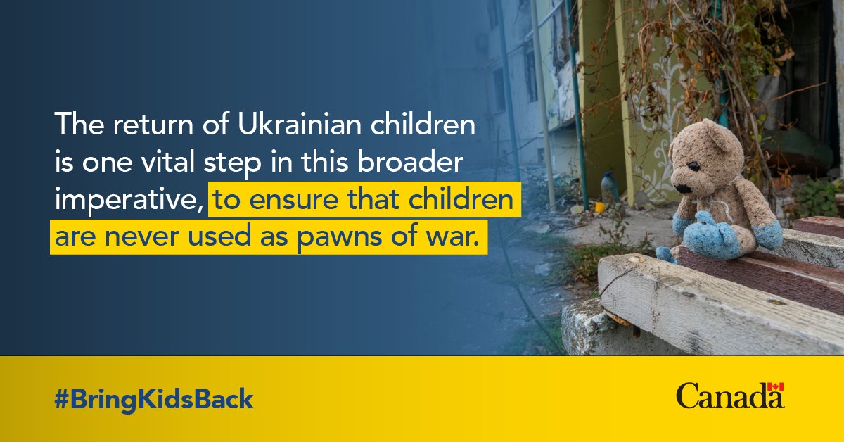 Thousands of Ukrainian children have been unlawfully deported and forcibly transferred away from their families and communities. #BringKidsBack 

Read the full statement: canada.ca/en/global-affa…
