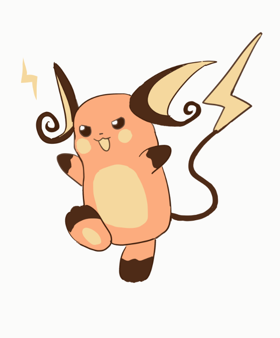 絵をあげて無さすぎるのであげたいんだけど本当にあげる絵がない これは何も見ないで描いたライチュウです 