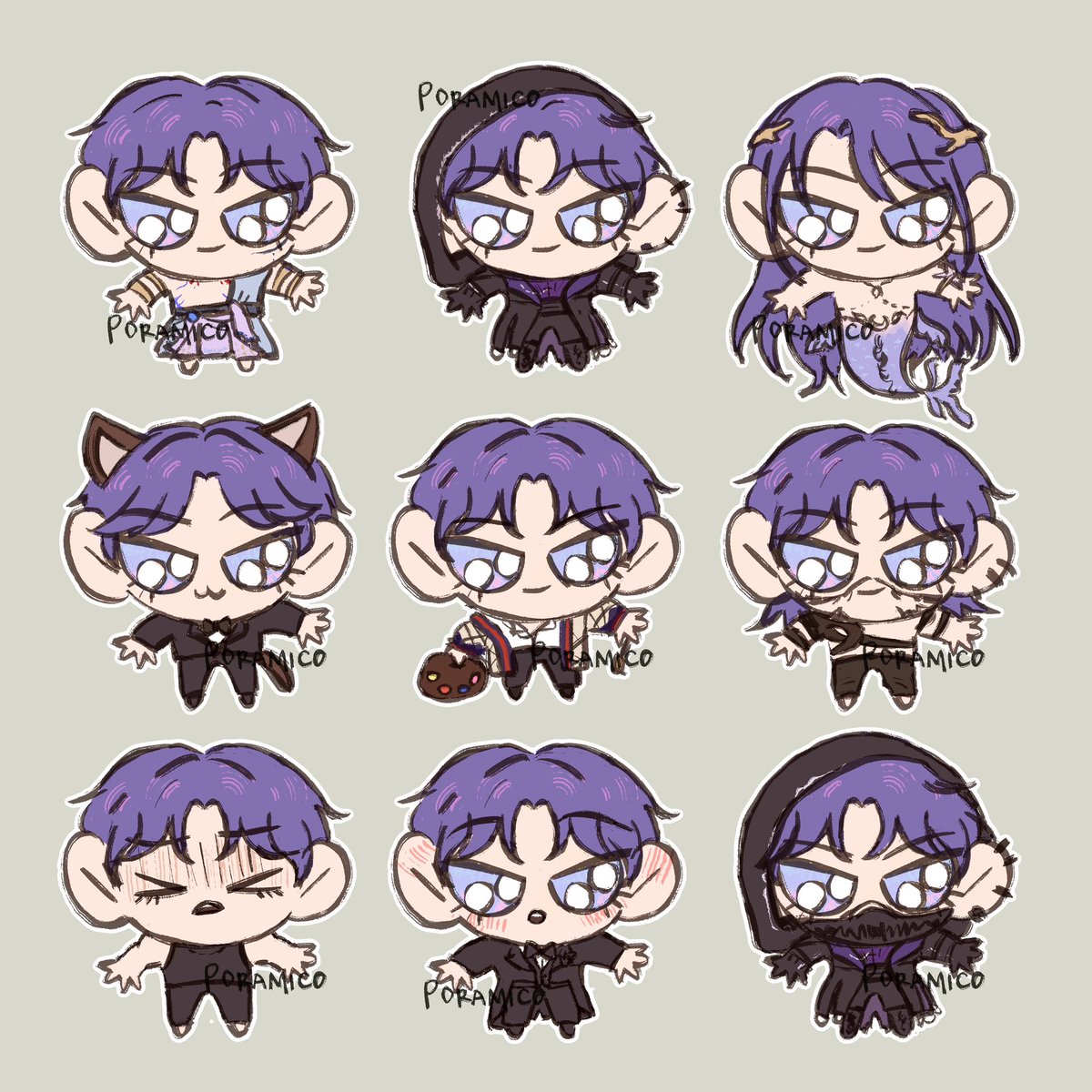 Made some chibi Rafayel stickers :3 #rafayel