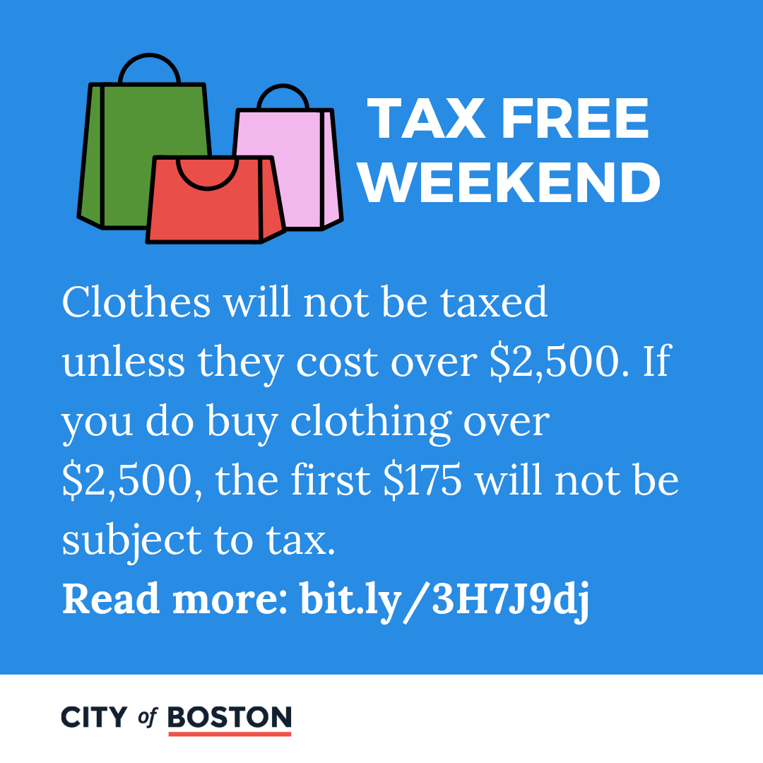 ConsumerBoston's tweet image. How will clothes will be taxed during the Massachusetts Sales Tax Holiday this weekend?

#TaxHoliday #SalesTax #ConsumerAffairs #Shopping