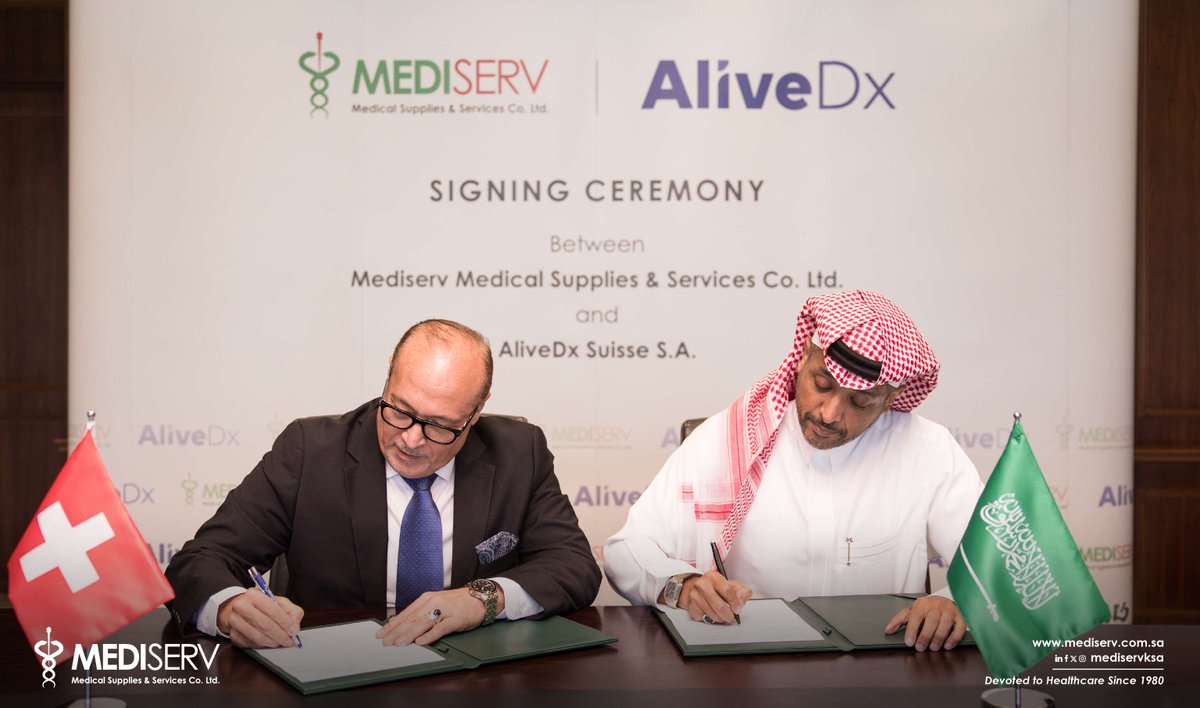 We’re excited to announce a Strategic Distribution Agreement with AliveDx!

Under this partnership, MediServ will distribute AliveDx’s innovative MosaiQ® and LumiQ® platforms across Saudi Arabia, advancing diagnostics and improving patient care.

With over 30 years of experience,