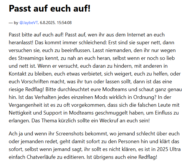 Jaybe🩷 VTuber & Gamedev (@jaybevt) on Twitter photo Liebe VTuber Kollegen, bitte passt auf euch auf! 👇 Liebe VTuber Kollegen, bitte passt auf euch auf! 👇