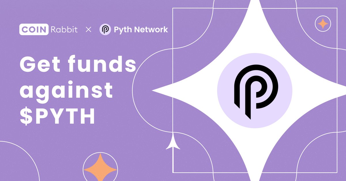 Reminder!
Did you know you can use your  $PYTH on CoinRabbit to access instant liquidity?
The #PYTH Network is the largest and fastest-growing first-party oracle network.

Now, you can use your $PYTH to unlock funds without selling your assets.

Start leveraging your $PYTH today: