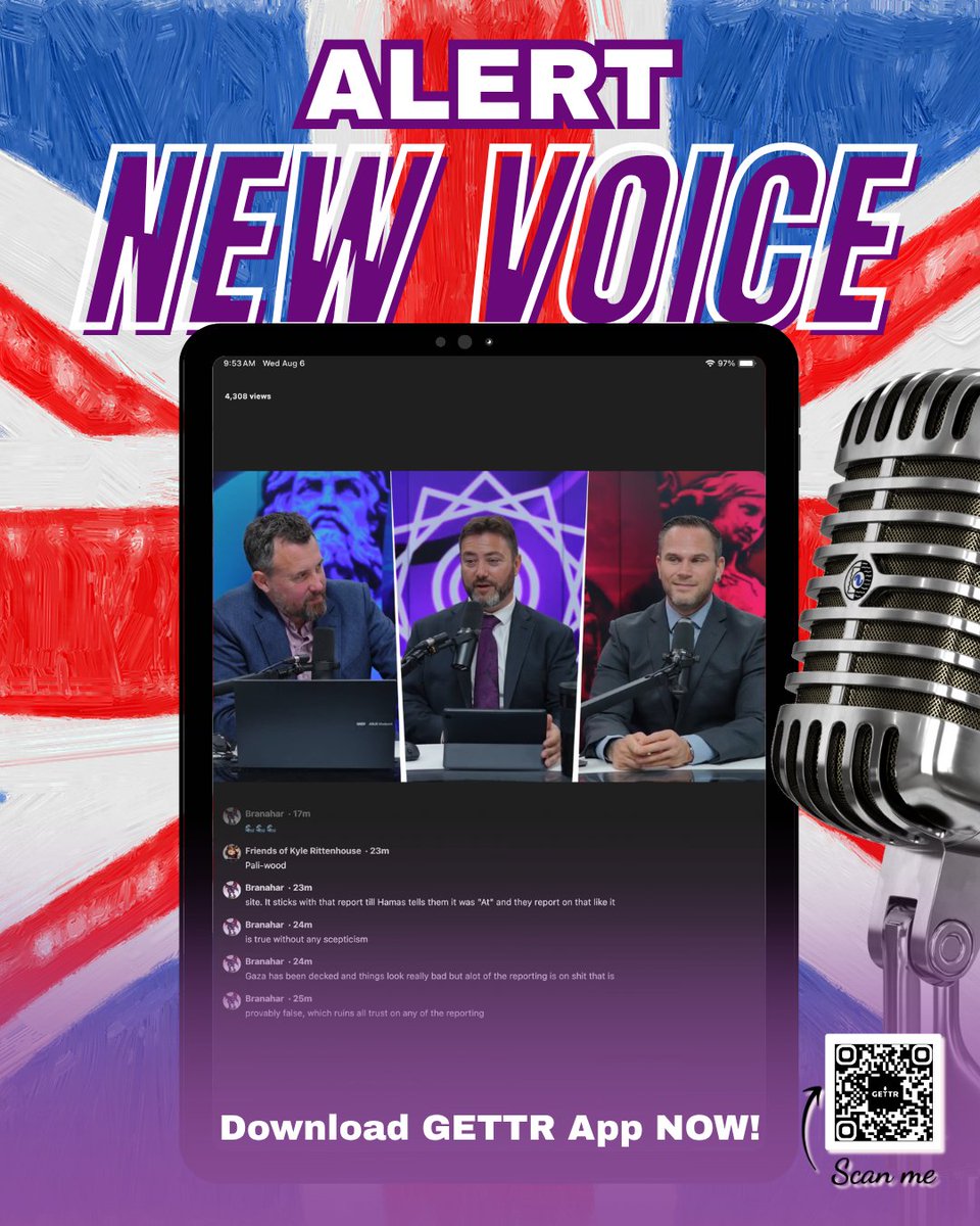 🟣 New Voice Alert: Watch The Lotus Eaters Podcast LIVE on GETTR
gettr.com/streaming/p3o2…
Ditch the institutional spin and meet the creators behind The Podcast of the Lotus Eaters—where history hits headlines and culture gets called out. Hosted by Carl Benjamin and crew, this