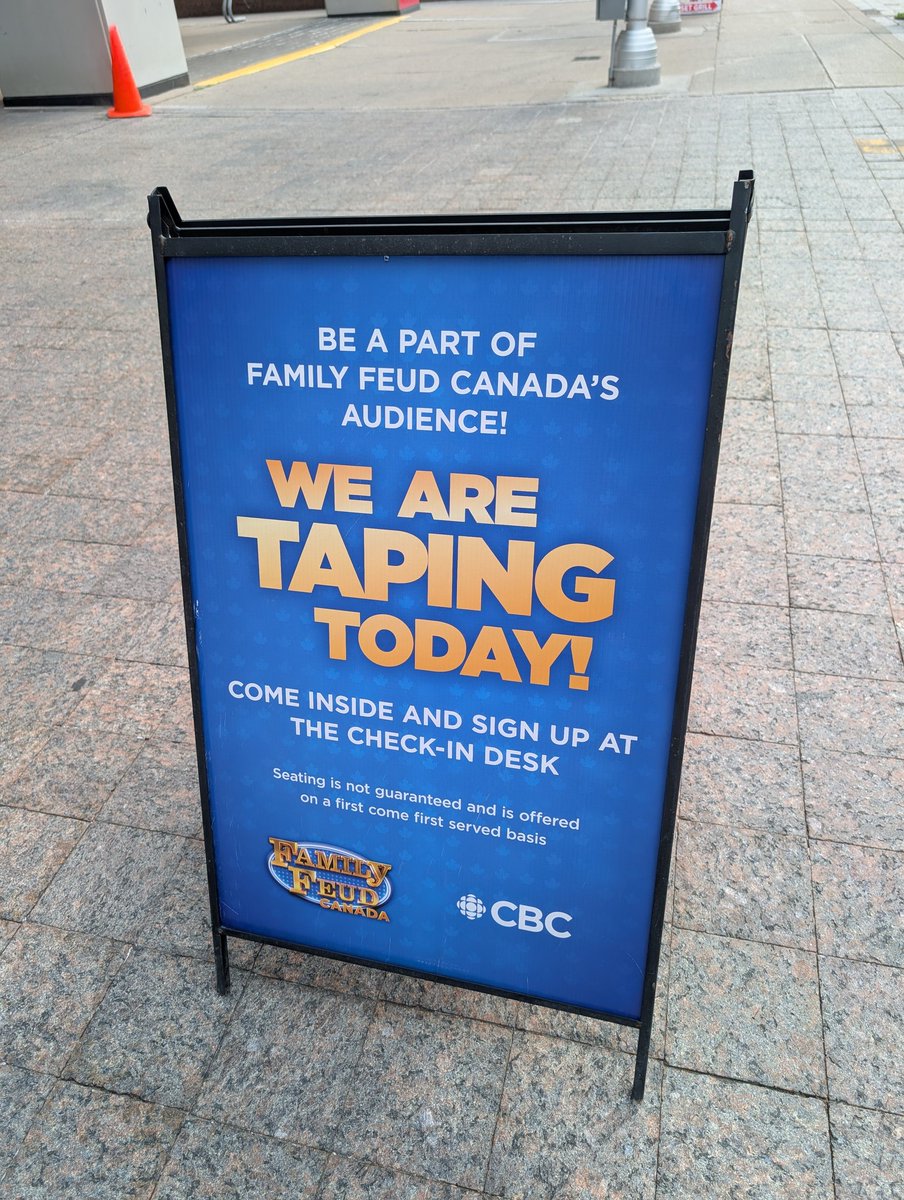 I should skip work and be in the Family Feud Game show audience at the CBC today downtown.

#Toronto