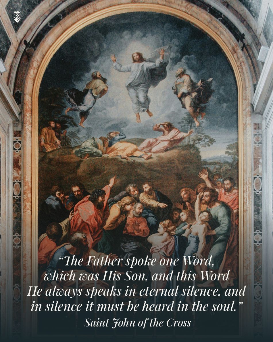 "The #Father spoke one #Word, which was His Son, and this Word He always speaks in eternal silence, and in silence it must be heard in the soul." - #SaintJohn of the #Cross