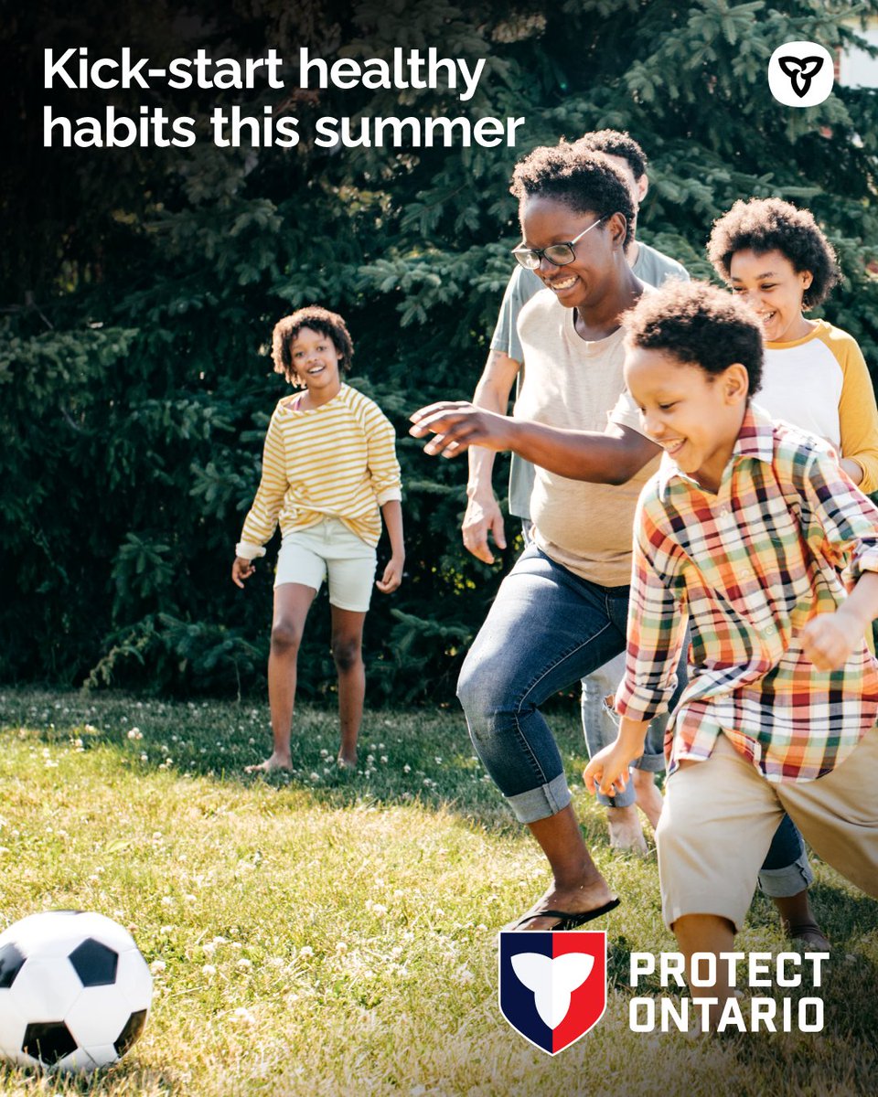 Summer is a great time to kick-start healthy habits. 

Try forming some healthy habits with your family this summer:

🥗 Eat healthy meals
🚴 Stay active
☀️ Spend time outside

Find tips at: ontario.ca/healthy