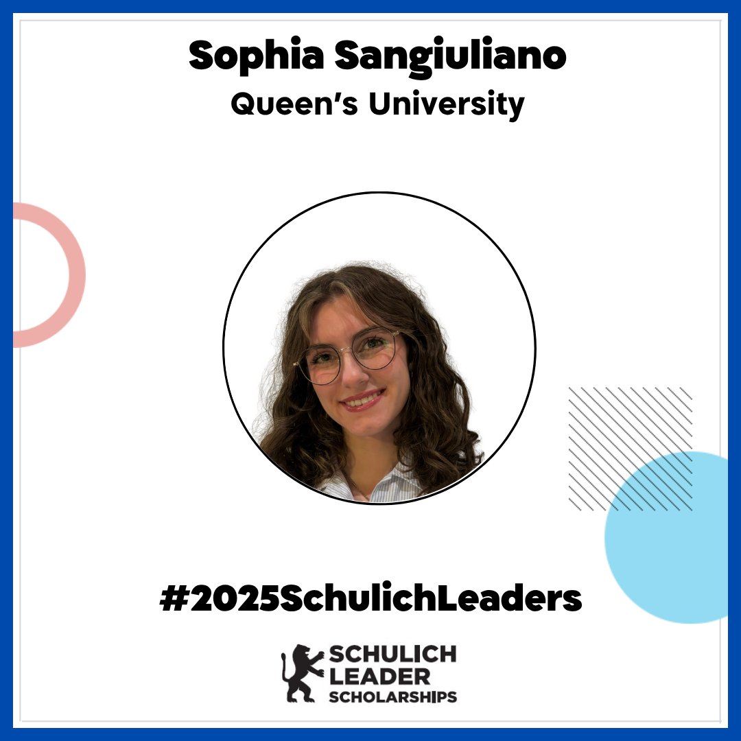 Schulich Leaders (@schulichleaders) on Twitter photo Sophia Sangiuliano is an engineering recipient at @QueensU - Welcome to the 2025 class of Schulich Leaders!
schulichleaders.com/scholars/sophi…
#2025SchulichLeaders #LeadersGonnaLead #STEM #Science #Technology #Engineering #Math @QueensUAlumni <a href="/SMCDSB/">Simcoe Muskoka Catholic District School Board</a> Sophia Sangiuliano is an engineering recipient at @QueensU - Welcome to the 2025 class of Schulich Leaders!
schulichleaders.com/scholars/sophi…
#2025SchulichLeaders #LeadersGonnaLead #STEM #Science #Technology #Engineering #Math @QueensUAlumni <a href="/SMCDSB/">Simcoe Muskoka Catholic District School Board</a>