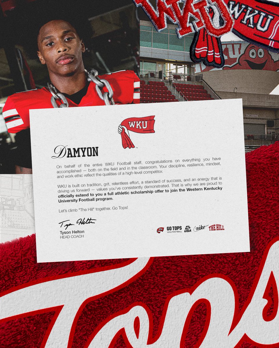 Damyon Pearson (@404dayy) on Twitter photo All glory to God!! Thank you <a href="/Coach_Helton/">Tyson Helton</a>. Let's do something special! ๐ดโซ๐ #GoTops <a href="/WKUFootball/">WKU Football</a> <a href="/WKUSports/">WKU Sports</a> <a href="/TOPPER_TALK/">Topper Talk Podcast ๐๏ธ</a> <a href="/CoachDBrown27/">Coach Von Brown</a> <a href="/_CoachMartin_/">Coach Martin</a> <a href="/CoachRaw_/">Coach Raw</a> <a href="/CoachThurm87/">Coach Jarae Thurmond</a> <a href="/NighbertChad/">Coach Chad Nighbert</a> All glory to God!! Thank you <a href="/Coach_Helton/">Tyson Helton</a>. Let's do something special! ๐ดโซ๐ #GoTops <a href="/WKUFootball/">WKU Football</a> <a href="/WKUSports/">WKU Sports</a> <a href="/TOPPER_TALK/">Topper Talk Podcast ๐๏ธ</a> <a href="/CoachDBrown27/">Coach Von Brown</a> <a href="/_CoachMartin_/">Coach Martin</a> <a href="/CoachRaw_/">Coach Raw</a> <a href="/CoachThurm87/">Coach Jarae Thurmond</a> <a href="/NighbertChad/">Coach Chad Nighbert</a>